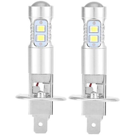 Ampoules de phares, 2x H1 6000K Ultra White 100W Kit d'ampoules de phares à LED pour feux de croisement
