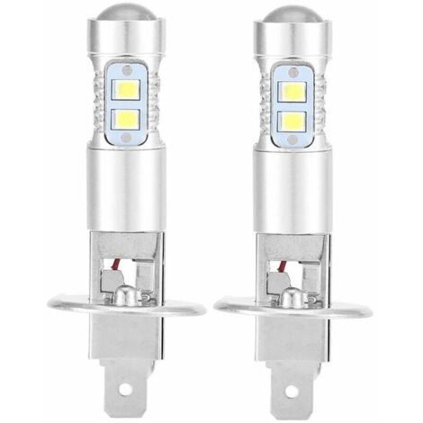 Ampoules de phares, 2x H1 6000K Ultra White 100W Kit d'ampoules de phares à LED pour feux de croisement
