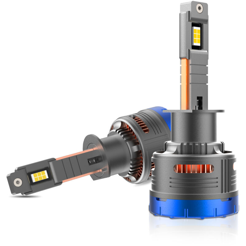 Ampoules de phares à LED H1 IP68 Ampoules de phares à LED de voiture étanches 6000K 600W 80000LM Phares à LED brillants, 2 pièces