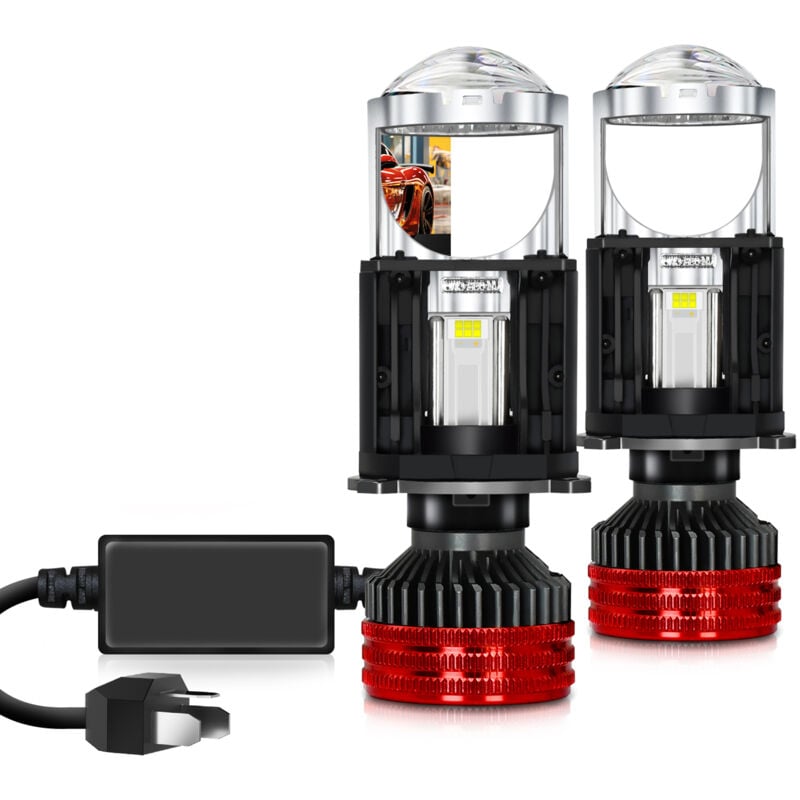 Lifcausal - Ampoules de phares à led H4, 40000LM 110W Kit de conversion de phares à led de voiture super lumineux 6000K Lumière blanche IP67 étanche,