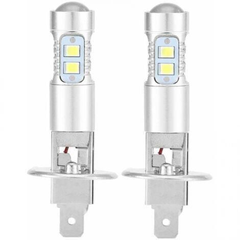 Ampoules de phares, kit de 2 ampoules LED H1 6000K Ultra White 100W pour feux de croisement