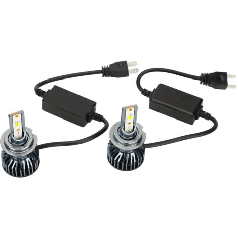 Ampoules de phares LED 3 couleurs, faisceau haut et bas étanche plus lumineux avec ballast DC12-24 V H7 (2 ampoules)