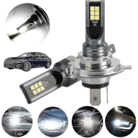 Ampoules de phares LED H4/9003, ampoules LED H4 pour phares de voiture, ampoules LED H4 lumineuses pour phares de voiture.