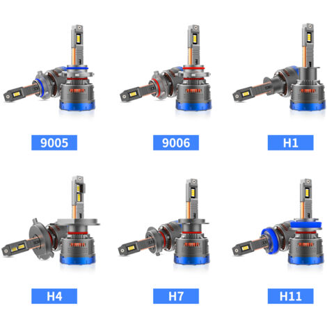 Ampoules de phares LED H8/H9/H11, étanches IP68, pour voiture, 6000K, 600W, 80000LM, phares lumineux, 2 pièces