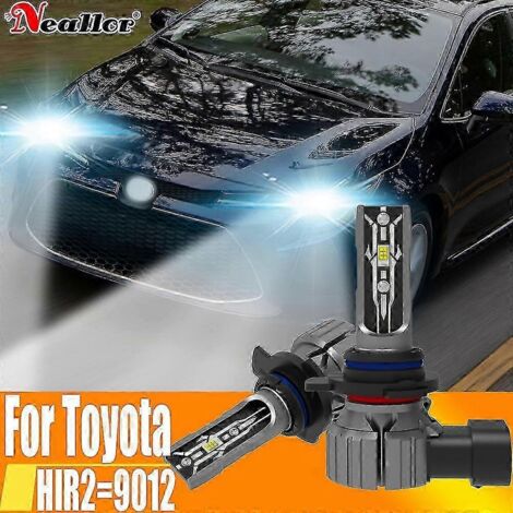 Ampoules de phares LED Hir2 (2x) 2025, sans erreur Canbus, diode haute puissance 9012, lumière blanche 6000K, 12 V, 55 W, compatibles Toyota Corolla - AquaForge