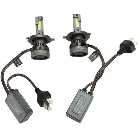 Ampoules de phares LED LED, Double Tube en cuivre, Dissipation thermique, étanche IP68, phares de voiture, DC12-24V, 2 paquets M7-H4, 2 pièces