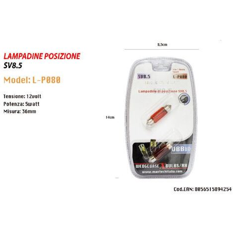 Ampoules De Position Sv8.5 12v / 36mm 5w Ultra Lumineuses Maxtech L-p080r