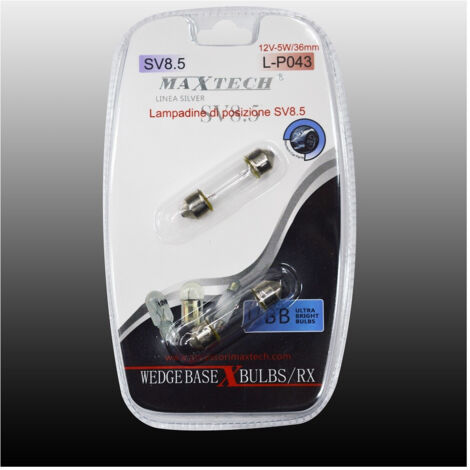 Ampoules De Position Sv8.5 Ampoules Ultra Lumineuses Maxtech L-p043 12v-5w/36mm