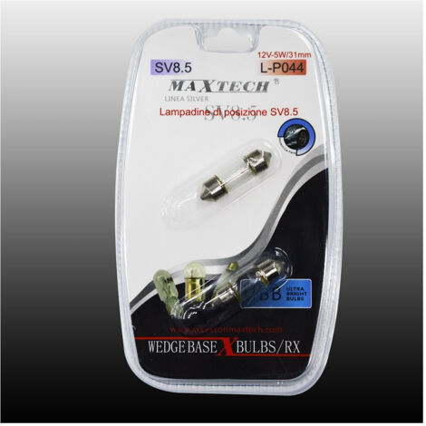 Ampoules De Position Sv8.5 Ampoules Ultra Lumineuses Maxtech L-p044 12v-5w/31mm