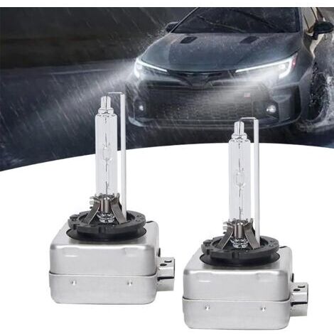 ampoules de voiture D1S, blanc froid 6000 K, phares ultra-lumineux avec anneau de retenue et culot en métal, remplacement plug-and-play pour feux de croisement et de route, universel pour voitures (ar