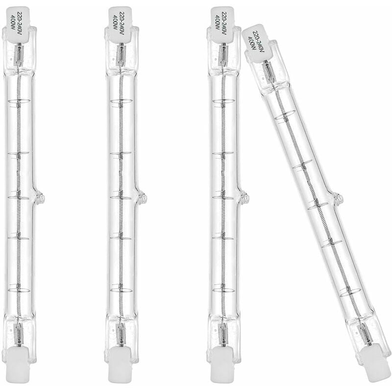 Ampoules éco halogènes R7S 118mm 400W 230V 3100lm blanc chaud 2700K Ampoule de type J pour le travail, la sécurité, les éclairages paysagers, les