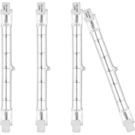 Ampoules éco halogènes R7S 118mm 400W 230V 5200lm blanc chaud 2700K Ampoule de type J pour le travail, la sécurité, les éclairages paysagers, les lampadaires (lot de 4)