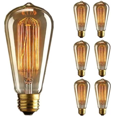 Ampoules Édison x6 - Ampoule Rétro ST64 - Culot E27 - 220V - 60W -AUTRES