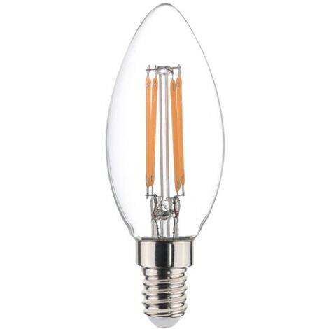 Ampoules Flammes Led Claire Filament 4,5w Blanc Chaud E14 Lot De 4 - Sylvania