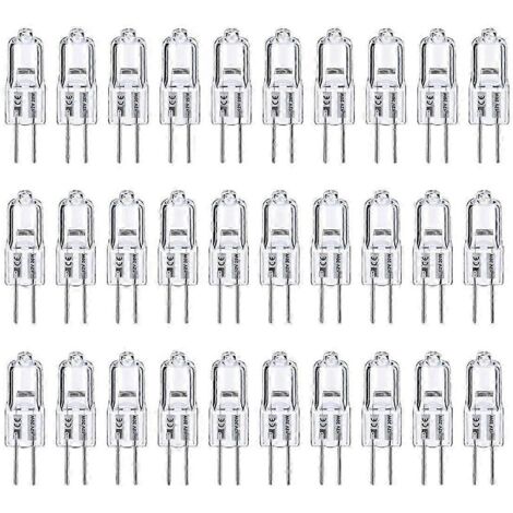 Ampoules G4, lot de 20 halogènes G4 12V 20W avec culot G4 à deux broches, ampoules G4 haute puissance 12V 300LM pour éclairage de meubles (voir photo)