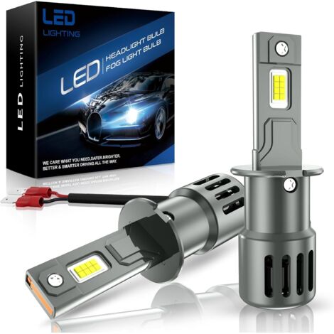 Ampoules H3 LED - 2 Pièces - Aluminium - 23000LM 6500K - Feux Route Croisement - Voiture