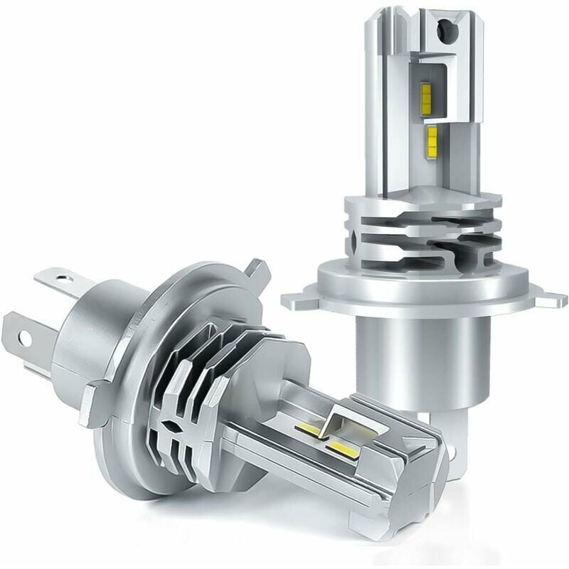 Ikodm - Ampoules H4 led - 6500K - Blanc - Pour Voiture de 12V-24V - Hi/Lo Beam - Kit d'ampoule Phare de Conversion - 2 Pcs