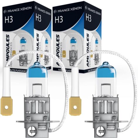 AMPOULES HALOGÈNE H3 - VISION PLUS RACING - 12V 55W - FRANCE-XENON - ÉCLAIRAGE ÉCLATANT - LA PAIRE