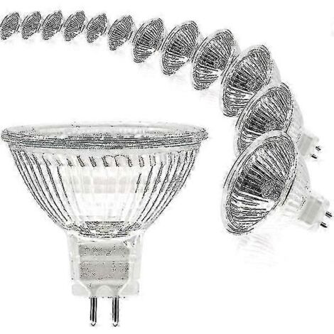 Ampoules halogènes 12 V 20 W pour culot MR16/GU5.3, dimmables, blanc chaud 2700 K, lot de 12