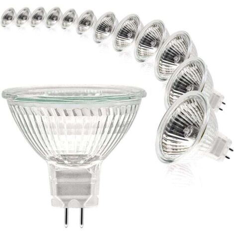 Ampoules Halogènes, Ampoule Spot MR16, Ampoule 12V 20W, Ampoule gu5.3 Ampoule MR16 Dimmable, 2 Broches Ampoules Halogène Blanc Chaud 2700K, Pack de 12 (MR16-20W-12P)