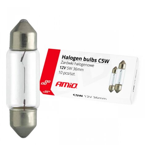 Ampoules halogènes C5W Festoon 36 mm 12 V, 10 pièces AMIO-01486