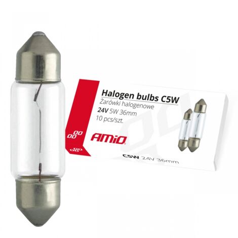 Ampoules halogènes C5W Festoon 36 mm 24 V, lot de 10, amio-01000