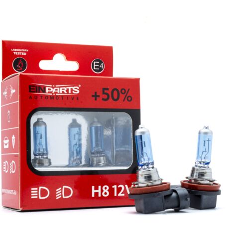 Ampoules halogènes EinParts H8 12 V 4 300 K Blanc chaud 35 W PGJ19-1, 2 pièces