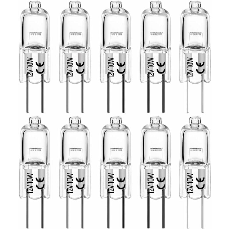 Memkey - Ampoules halogènes G4 10W 12V T3 jc Type 2 broches de remplacement de base pour paysage sous armoire Puck Light Track Lighting Dimmable (10