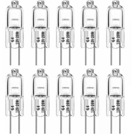 Ampoules halogènes G4 20W 12V T3 JC Type 2 broches de remplacement de la base pour le paysage sous le meuble Puck Light Track Lighting Dimmable (10Pack)