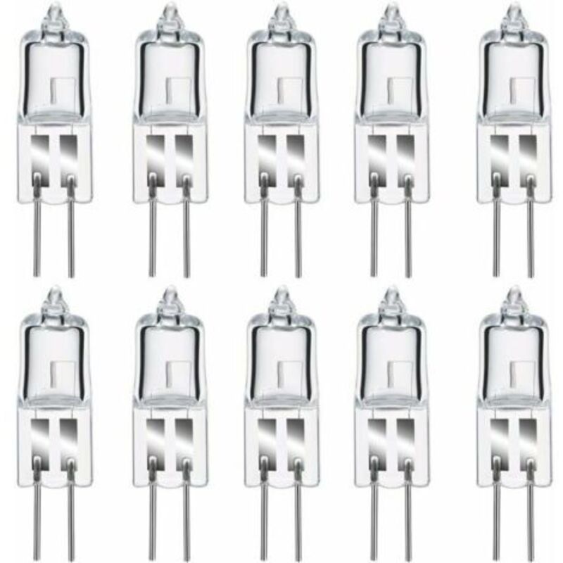 10 pièces Ampoules halogènes G4 50W 12V, blanc chaud 2800K, gradable capsule transparente - Lablanc
