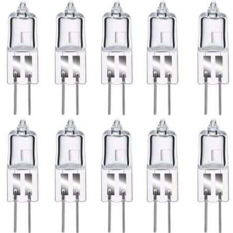 Ampoules Halogènes G4, Lampe de Base à Broche Halogène G4 12V 20W, 2800K Blanc Chaud Gradable G4 Lampe à Capsule Transparente Lot de 10 [Classe énergétique C]