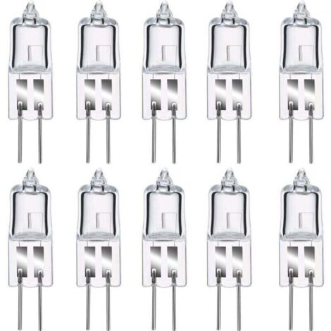 Ampoules Halogènes G4, Lampe de Base à Broche Halogène G4 12V 20W, 2800K Blanc Chaud Gradable G4 Lampe à Capsule Transparente Lot de 10 [Classe énergétique C]