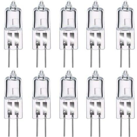 Ampoules Halogènes G4, Lampe de Base à Broche Halogène G4 12V 20W, 2800K Blanc Chaud Gradable G4 Lampe à Capsule Transparente Lot de 10 [Classe énergétique C]