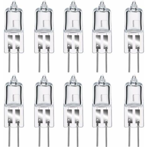 Ampoules Halogènes G4, Lampe de Base à Broche Halogène G4 12V 20W, 2800K Blanc Chaud Gradable G4 Lampe à Capsule Transparente Lot de 10 [Classe énergétique C]
