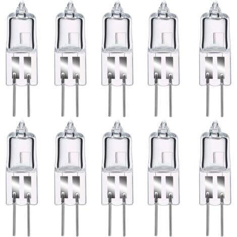 DECKON Ampoules Halogènes G4, Lampe de Base à Broche Halogène G4 12V 20W, 2800K Blanc Chaud Gradable G4 Lampe à Capsule Transparente Lot de 10 [Classe énergétique C] NPTERBL