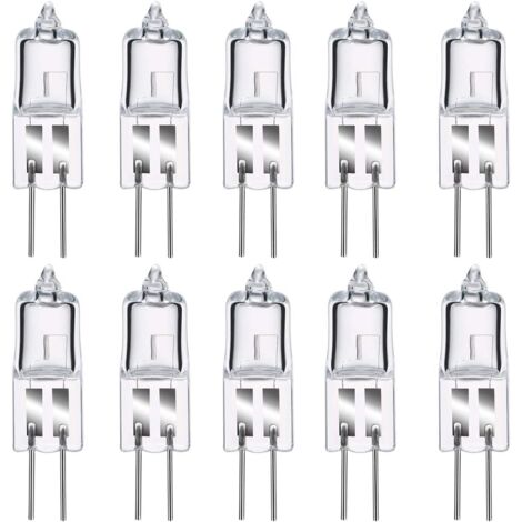 Ampoules Halogènes G4, Lampe de Base à Broche Halogène G4 12V 20W, 2800K Blanc Chaud Gradable G4 Lampe à Capsule Transparente Lot de 10 [Classe énergétique C] NPTERBL