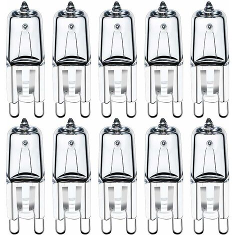 Ampoules Halogènes G9 45W Ampoules à Capsule Transparente G9 230V Blanc Chaud Intensité Variable Paquet de 10