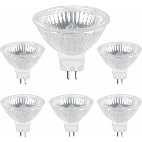 Ampoules Halogènes GU5.3 50W 12V - Blanc Chaud 2700K, Lot de 6