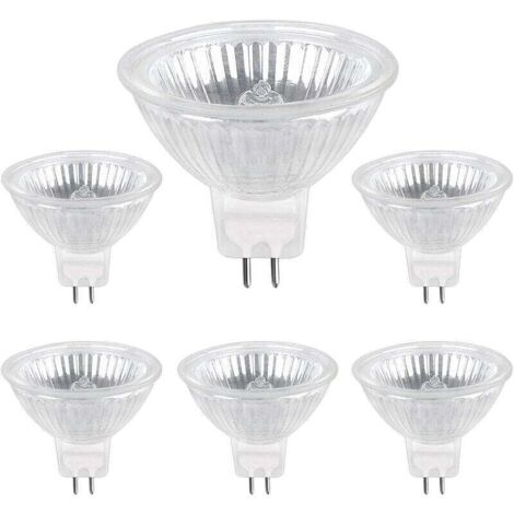 Ampoules Halogènes GU5.3 50W 12V - Blanc Chaud 2700K, Lot de 6