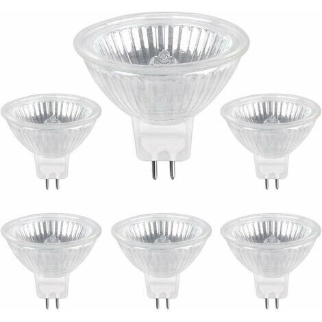 Ampoules Halogènes GU5.3 50W 12V - Blanc Chaud 2700K, Lot de 6