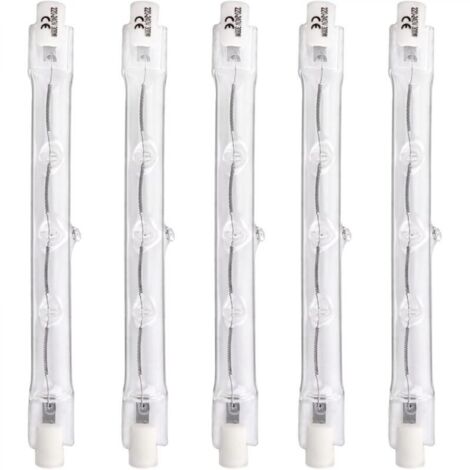 Ampoules Halogènes Linéaires R7s 118mm 200W, Dimmable Blanc Chaud, 220V Projecteur à Double extrémité R7s pour Éclairage paysager, Lumière de travail de sécurité, 5 Pièces