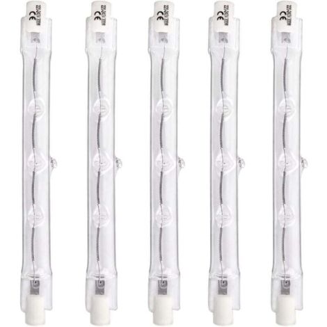 Ampoules Halogènes Linéaires R7s 118mm 300W, Dimmable Blanc Chaud 2700K 4500LM, 220V Projecteur à Double extrémité R7s pour Plafonniers, Éclairage paysager, Lumière de travail de sécurité, 5 pièces