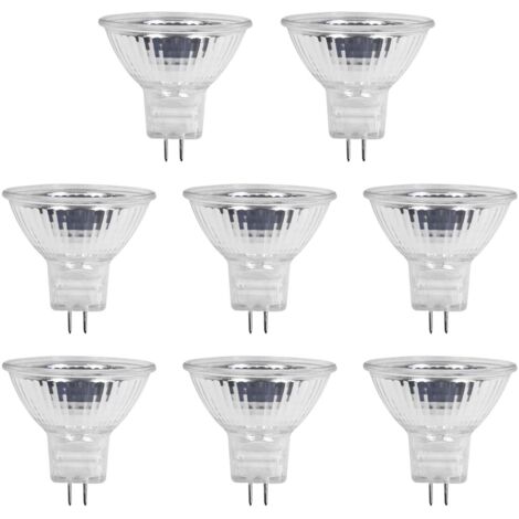 Ampoules halogènes MR11 12V 20W GU4 à intensité variable, Blanc chaud 2700K, Spot halogène GU4 pour meubles et éclairage paysager – Lot de 8