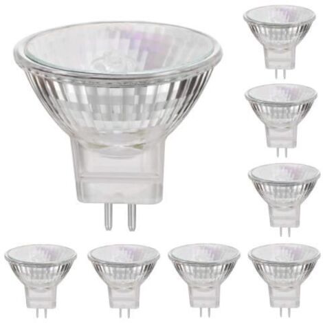 Ampoules halogènes MR11 GU4 12V 20W - Blanc chaud - Pack de 8