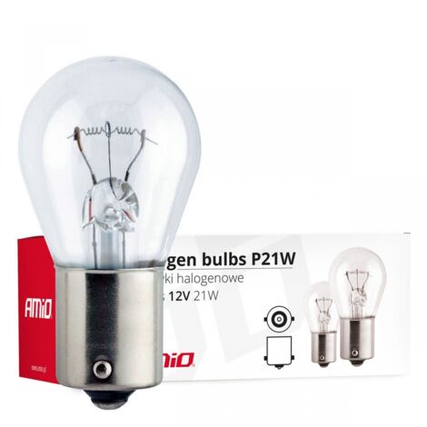 Ampoules halogènes P21W BA15s 12V, lot de 10 (E8) AMIO-01491