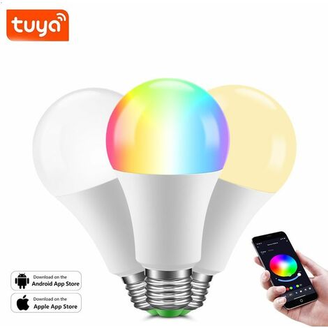 Ampoules intelligentes, ampoules à changement de couleur WiFi Bluetooth, synchronisation de la musique, 54 scènes dynamiques, 16 millions d'ampoules RVB à faire soi-même, fonctionnent avec Alexa, Goog