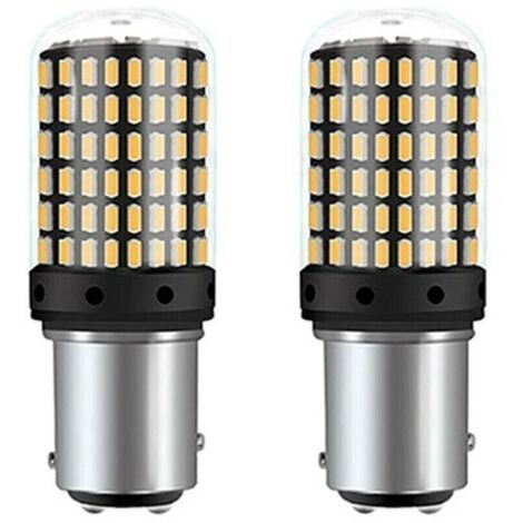 Ampoules LED 12 V pour feux stop et clignotants – 2 unités, modèle 1157 Bay15d, puissance 21/24 W, couleur jaune