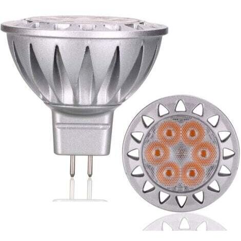 Ampoules LED 5 W remplacent un équivalent halogène de 20 W 35 W, blanc chaud doux 2700 K, 12 V basse tension MR16 GU5.3 pour éclairage extérieur de paysage, non variable, 450 lm, 38 degrés, lot d