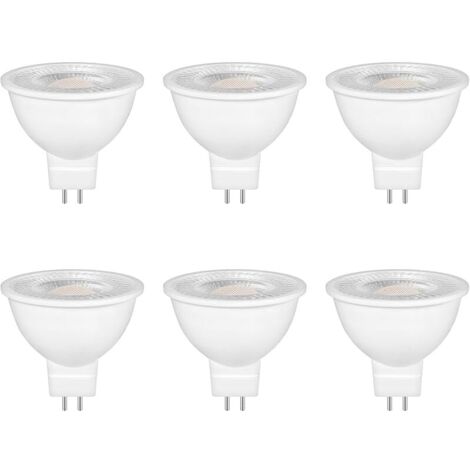 Ampoules LED 5W MR16 GU5.3 12V, Blanc Chaud 2700K, 5W Equivalent à 50W Lampe Halogène, 500LM, 120° Angle, Ampoules MR16 LED Spot Lampe Réflecteur, Non Dimmable, Lot de 6