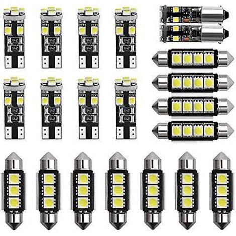 ampoules Led 6000-8000k 12v Ampoules Feux Blanc Mini Ampoules Intrieures Clairage Pour Voitures Plaque D'immatriculation Kit De 21 Pices